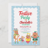 フェスティバルパーティー招待状雪だるま 招待状 (正面)