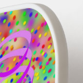 フェスティバルパーティー紙吹雪パターン ピックルボールラケット (左詳細)