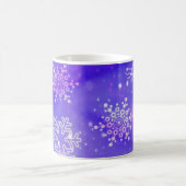 フェスティバルパープルスノーフレークスターズクリスマスパーティー コーヒーマグカップ (中央)