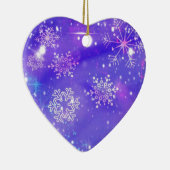 フェスティバルパープルスノーフレークスターズクリスマスパーティー セラミックオーナメント (右)