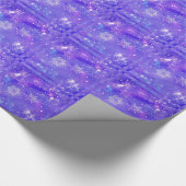 フェスティバルパープルスノーフレークスターズクリスマスパーティー ラッピングペーパー (角)