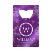 フェスティバルパープルフォイル雪片モノグラム名 クレジットカード栓抜き (裏面)