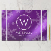 フェスティバルパープルフォイル雪片モノグラム名 ペーパーパッド (インサイチュ)