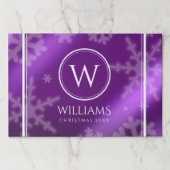 フェスティバルパープルフォイル雪片モノグラム名 ペーパーパッド (正面)