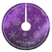 フェスティバルパープルフォイル雪片 ブラッシュドポリエステルツリースカート (正面)