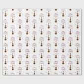 フェスティバルビオリンミュージカルクリスマススノーフレーク ラッピングペーパー (フラット)