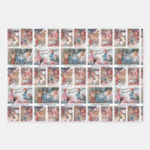 フェスティバルビクトリアンの子クリスマスカードコラージュ ラッピングペーパーシート (正面3)