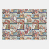 フェスティバルビクトリアンの子クリスマスカードコラージュ ラッピングペーパーシート (正面)