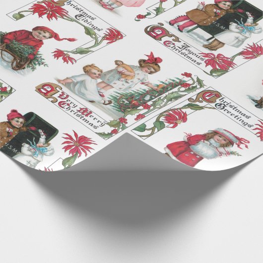 フェスティバルビクトリアンの子（クリスマス挨拶あり） ラッピングペーパー (角)