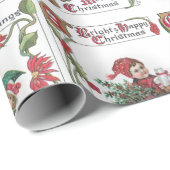 フェスティバルビクトリアンの子（クリスマス挨拶あり） ラッピングペーパー (ロールコーナー)