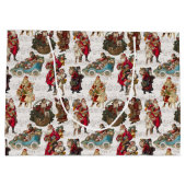 フェスティバルビクトリアンサンタスオンアンティーク音楽 ラージペーパーバッグ (裏面)