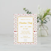 フェスティバルビジネスクリスマスパーティの招待状 |ホイル 箔招待状ポストカード (立ち正面)