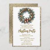 フェスティバルビジネスクリスマスパーティーリース 招待状 (正面/裏面)