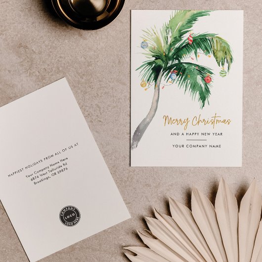 フェスティバルビジネスロゴクリスマスホリデーパームツリー シーズンカード