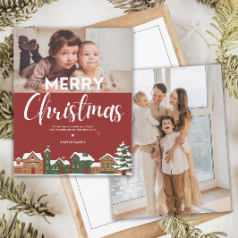 フェスティバルビレッジイラストレーションフォトクリスマスカード