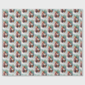 フェスティバルビンテージクリスマスエンジェルタイルパーティー ラッピングペーパー (フラット)