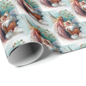 フェスティバルビンテージクリスマスエンジェルタイルパーティー ラッピングペーパー (ロールコーナー)