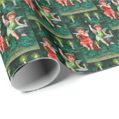 フェスティバルビンテージクリスマスエンジェルタイル ラッピングペーパー (ロールコーナー)