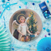 フェスティバルビンテージクリスマスエンジェルホリデイ ペーパープレート (パーティー)