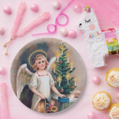 フェスティバルビンテージクリスマスエンジェルホリデイ ペーパープレート (パーティー)