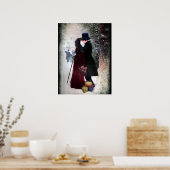 フェスティバルビンテージクリスマスカップル休日 ポスター (キッチン)