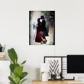 フェスティバルビンテージクリスマスカップル休日 ポスター (ホームオフィス)