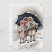 フェスティバルビンテージクリスマスガールズホリデイ ノートカード (正面)