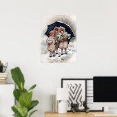 フェスティバルビンテージクリスマスキッズホリデイ ポスター (ホームオフィス)