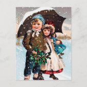 フェスティバルビンテージクリスマスキッズホリデイ ポストカード (正面)