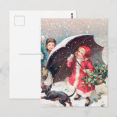フェスティバルビンテージクリスマスキッズホリデイ ポストカード (正面/裏面)
