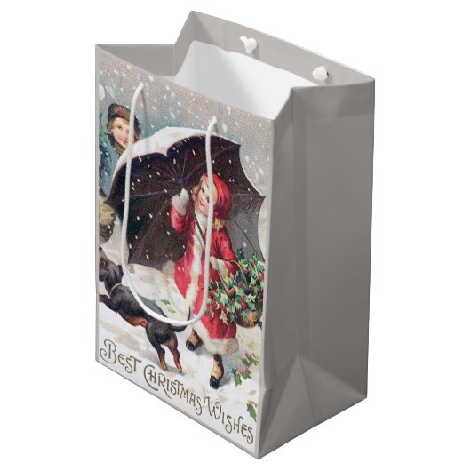 フェスティバルビンテージクリスマスキッズホリデイ ミディアムペーパーバッグ (正面アングル)