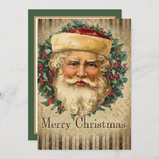 フェスティバルビンテージクリスマスサンタアド気持ち ノートカード (正面/裏面)