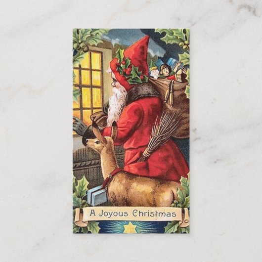 フェスティバルビンテージクリスマスサンタホリデー  名刺 (正面)