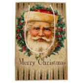 フェスティバルビンテージクリスマスサンタ ミディアムペーパーバッグ (正面)