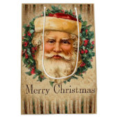 フェスティバルビンテージクリスマスサンタ ミディアムペーパーバッグ (裏面)