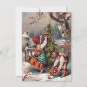 フェスティバルビンテージクリスマスツリーの子供を追加気持ち ノートカード (正面)