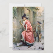 フェスティバルビンテージクリスマスホリデーレディーアンドボーイ ノートカード (正面)