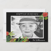 フェスティバルビンテージクリスマスボタニカルホリデーフォト シーズンカード (正面)