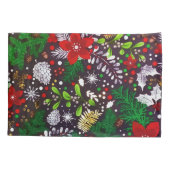 フェスティバルビンテージクリスマス植物林 枕カバー (裏面)