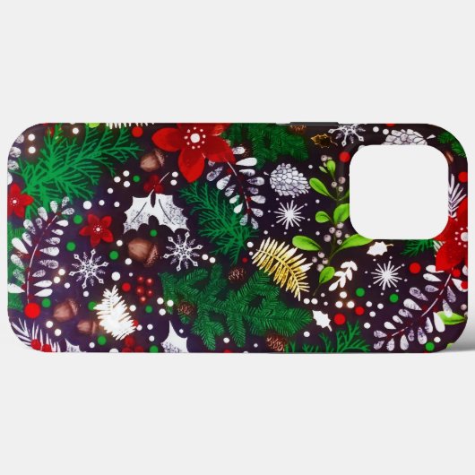 フェスティバルビンテージクリスマス植物林 Case-Mate iPhoneケース (裏面 (横))