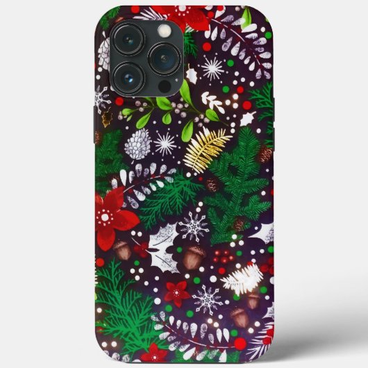 フェスティバルビンテージクリスマス植物林 Case-Mate iPhoneケース (裏面)