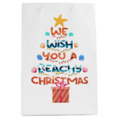 フェスティバルビーチクリスマスホリデイ ミディアムペーパーバッグ (正面)