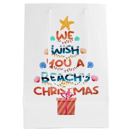 フェスティバルビーチクリスマスホリデイ ミディアムペーパーバッグ (裏面)
