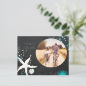 フェスティバルビーチ結婚式写真Save the Date 案内ポストカード (スタンド正面)