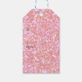 フェスティバルピンクと赤のグリッターギフトラベル ギフトタグ (正面)