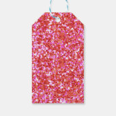 フェスティバルピンクと赤のグリッターギフトラベル ギフトタグ (裏面)