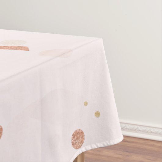 フェスティバルピンクと金ゴールドパターン テーブルクロス (インサイチュ)