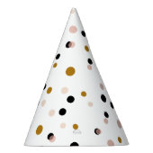 フェスティバルピンクと金ゴールド紙吹雪ドットモダン パーティーハット (右)