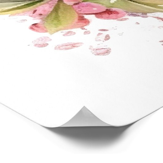 フェスティバルピンクのクリスマススノーウーマン ポスター (角)