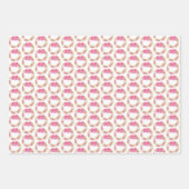 フェスティバルピンクのクリスマスタイル模様 ラッピングペーパーシート (正面2)